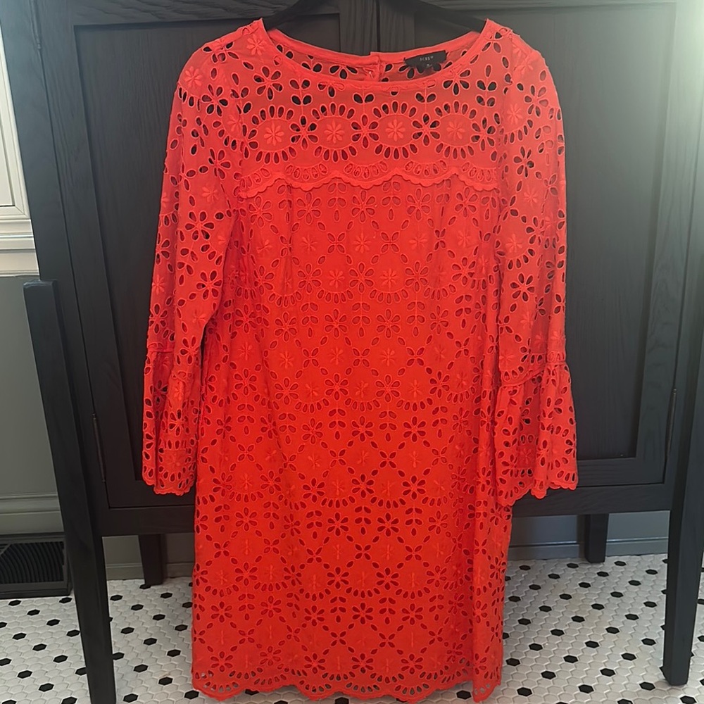 Orange Eyelet Dress